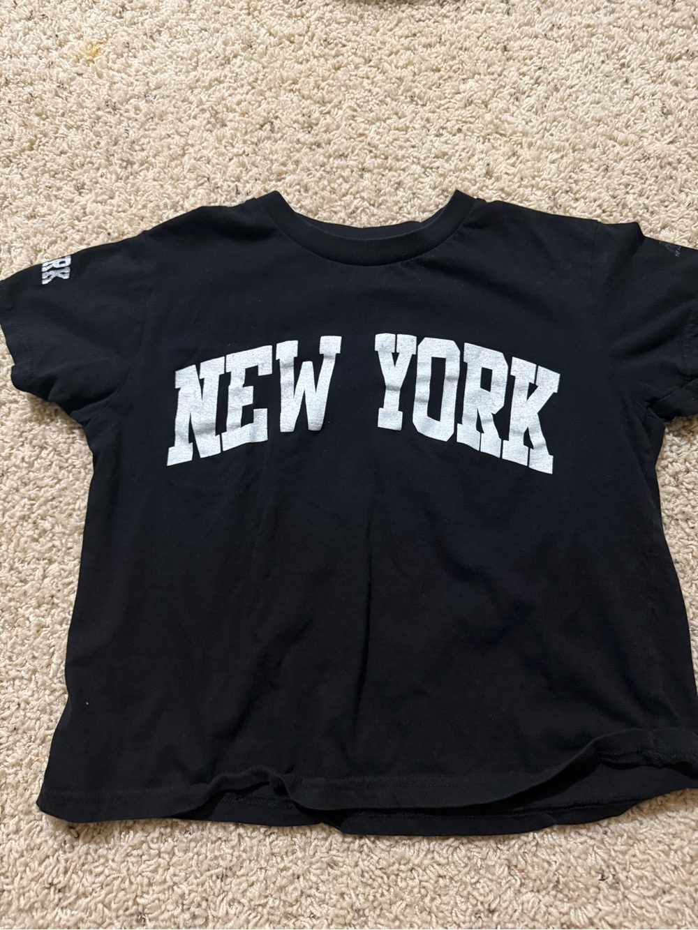 On Fire Black Tee with White "NEW YORK" Graphic